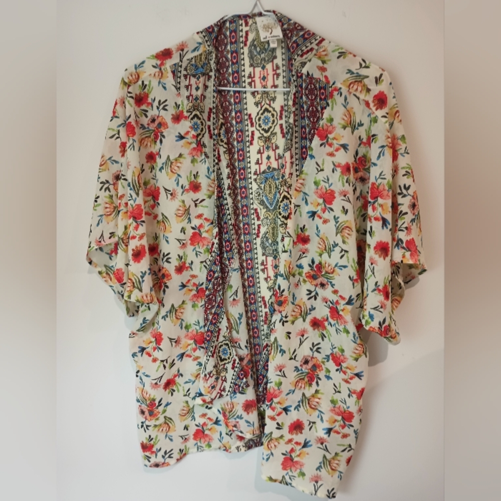 Self Esteem Multicolor Patterned Kimono